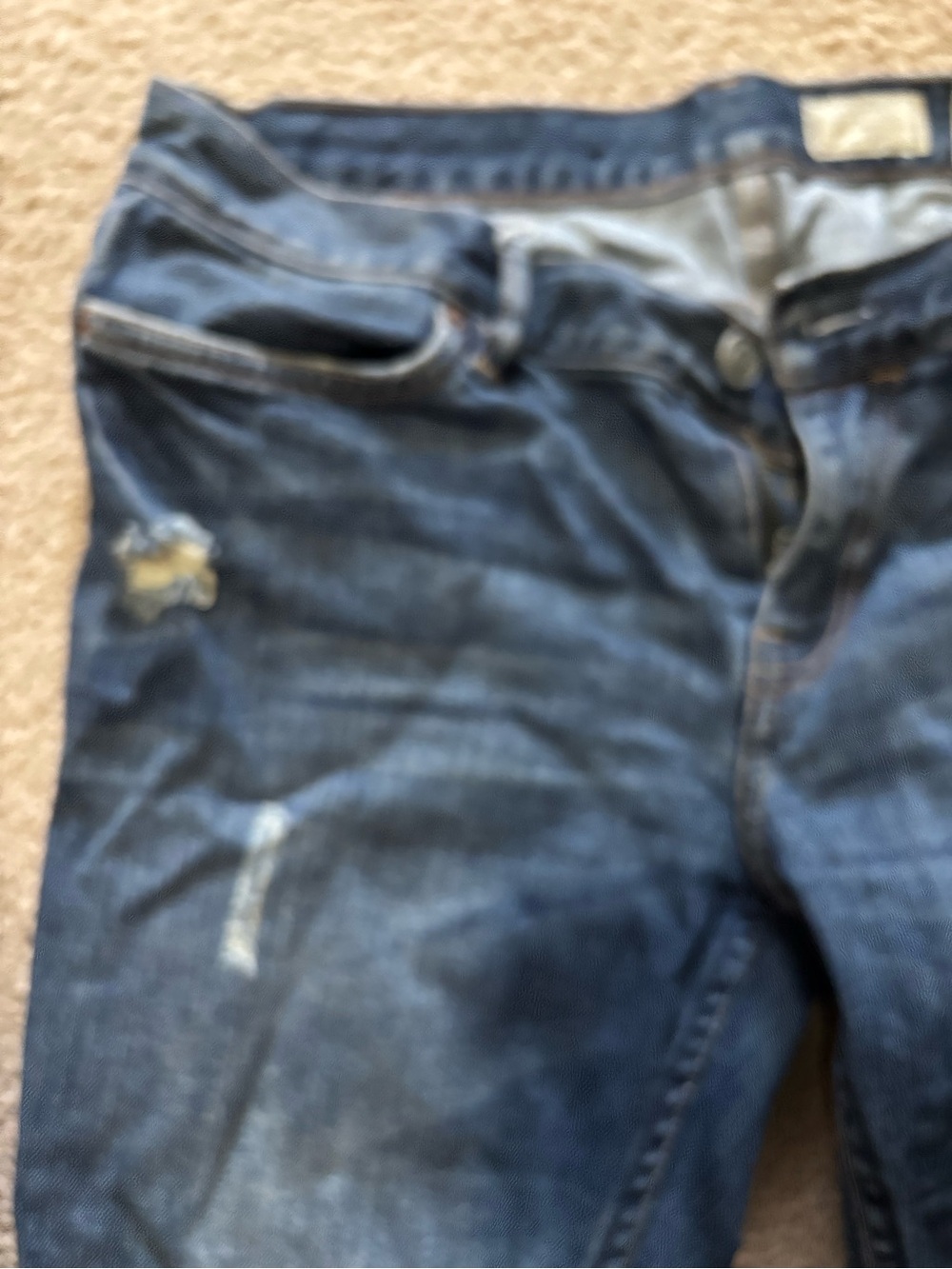 Women’s All Saints Dark Blue Distressed Skinny Jeans size 27 stretch - Picture 4 of 8